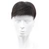 Tingyilan Uomini Capelli Tropper Naturale Nero Corto Uomini Topper Parrucca Veri Capelli Umani Parrucchino Sistemi di Sostituzione con 4 Clip e 10 Nastri Biadesivi,Short,18x20cm