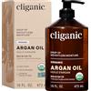 Cliganic Olio di Argan Biologico, puro al 100% (500ml) | per capelli, viso e pelle | Olio vettore spremuto a freddo, importato dal Marocco