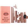 Generic Set di rossetto e matita per labbra | Matita per labbra liquida, 3X matita per labbra a lunga durata, set di matite per labbra, rossetto vellutato, trucco naturale per labbra