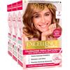 L'Oreal Paris L'Oréal Paris Tinta Permanente Excellence Creme 7 Biondo Colorazione Triplo Trattamento Copre 100% dei Capelli Bianchi Lunga Durata con Acido Ialuronico - 3 Tinte