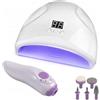 Generico Giuppiter Kit Manicure e Pedicure Professionale 2 in 1 Fresa Unghie Lampada Led UV 12W Bianco