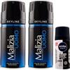 FEI FAN Deodorante Uomo, Profumo D'Intesa, SKYLINE 150ml (2 Spray) + Deodorante Da Viaggio BLACK&WHITE Invisible Original 35ml