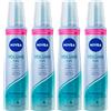 Nivea Styling Mousse Volume Spuma Capelli Raddoppia Volume della Chioma Volumizzante Fissante a Lunga Tenuta Senza Appiccicare - 4 Flaconi da 150ml