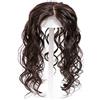 Susanki Capelli umani ricci corona Topper per donna con capelli diradati, clip in seta 8,9 x 14 cm, parrucca con base in seta, 25,4 cm, colore nero naturale