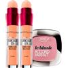 Maybelline 2x Maybelline New York Il Cancella Età Correttore Liquido Multiuso Colore 02 Nude con Applicatore a Spugnetta + 1x Blush Colore 120 Rose Santal Con Applicatore e Specchietto