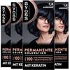 SYOSS Colorazione 1_4 blu nero (4 x 115 ml), colorazione permanente con cheratina conferisce fino a 100 giorni di intensità del colore professionale, 100% copertura grigia
