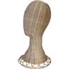 DEVNWIGMO Testa di Manichino per Parrucche, Espositore per Cappelli in Rattan, Espositore per Cappelli Indipendente, Supporto per Cuffie, Cuffie, Cappelli, Salo, 40 Cm