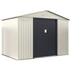 Habitat et Jardin Casetta da giardino in metallo "Nebraska" - 5,30 m² - Beige/Grigio antracite