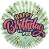 Folat 67901 Palloncino foil Compleanno Retrò Stelle - 45 cm