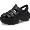 Crocs Sandali unisex per adulti, con tacco, nero, 10 Women/8 Men