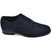 Malu Shoes Scarpe Uomo Stringata Elegante Derby Scamosciata Vera Pelle Blu Mezza Punta Made in Italy Fondo Cuoio con Antiscivolo (42 EU)