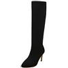 LaShoes StyliShoes - Stivali da donna con tacco sottile e cerniera laterale, Nero (Nero ), 47 EU
