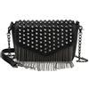 MOONMN Kris Anna Borchie Borsa a tracolla con Catena Frange da Donna Mini Borse a Spalla in Pelle PU per Ragazze Adolescenti Signora Nero