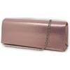 Emila Pochette in raso oro rosa elegante cerimonia da donna ragazza signora Borsa a mano piccola Clutch borsetta tinta unita di moda matrimonio comunioni
