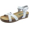 BioNatura 12 Fregene IMB By Cast Bianco Sandali per Donna con Zeppa Bassa in Pelle (Taglia 36)