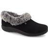 Fly Flot | Full Slipper Woman, Pantofole Donna con Ecopelliccia, Ciabatta con Tomaia in Microfibra, Sottopiede Estraibile in Memory, Nero, 37