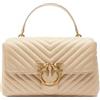 Pinko Donna Borsa A Mano 100043A0GK Pelle Beige Taglia Unica.