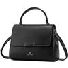 QUEEN HELENA Borsa Piccola a Mano Borsetta Rigida con Tracolla Rimovibile Donna M1062 (Nero)
