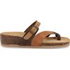 BioNatura, Sandali Donna Infradito in Pelle Nabuk Marrone e Beige, Zeppa Bassa, 12A456