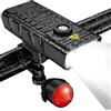 Croerma Potenti Luci per Bici da 7000 Lumen Anteriori e Posteriori, per Bicicletta Impermeabile Ricaricabile USB Super Luminoso Un 5 LED