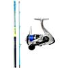 kolpo kit combo per la pesca in mare a traina costiera con canna da pesca + mulinello con filo