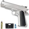ECOMMUR Pistola Airsoft Green Gas tipo Colt 1911 HFC + bombola di gas + biberon + valigetta (potenza: 0,5 joule)