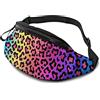 AOOEDM leopardato colorato arcobaleno per donna Uomo alla moda con cintura regolabile per viaggi all'aperto Sport Ciclismo Corsa