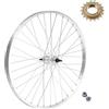 ECOVELO Cerchio Posteriore 28 Ruota 28 x 1.75 622 x 20 1 V in Alluminio/Acciaio + PIGNONE 18 DENTI per City Bike Olanda da Passeggio