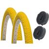 CicloSportMarket 2 Copertoni + 2 Camere d'aria Bici BMX Misura 20 x 1.95 Giallo