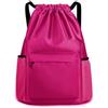 YYKSYDPT Borsa con coulisse, Zaino impermeabile unisex, Borsa con coulisse con tasca con cerniera e tasca in rete per sport, viaggi (Rosa Rossa, S)