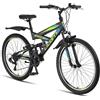 Licorne Bike Strong V 26 pollici Mountain Bike Fully, MTB, adatto a partire da 150 cm, V freno anteriore e posteriore, cambio 21 marce, sospensioni complete,bicicletta da ragazzo e da uomo