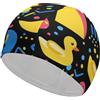 Oudrspo Cuffia da nuoto unisex con graffiti artistici e paperelle di gomma anni '80, cuffia da a elastica, comoda cuffia da nuoto per capelli lunghi e corti ricci