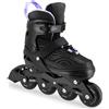 SPOKEY MATTY Pattini in linea regolabili | ABEC-7 cuscinetti a sfera | pattini in linea regolabili per adulti e ragazzi | Taglie: 35-38, 39-42 (nero/viola, 35-38)