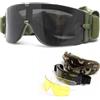 Generic Occhiali tattici per softair, protezione militare per gli occhi, per caccia, tiro, paintball, X800 UV400, colore verde, L