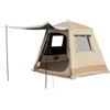 HOMASIS Tenda Campeggio Esagonale per 4-6 Persone, Tenda Pop-up Automatica con Doppia Porta e Borsa da Trasporto, Tenda Famigliare con Zanzaziera per Escursioni, Spiaggia, 330 x 270 x 200 cm, Beige