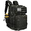 Lovelinks21 - Zaino tattico d'assalto da 3 giorni da 45 L, impermeabile, con sistema Molle, Tintura a nodo., Large, Zaino