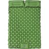Gvblkq Doppio materassino gonfiabile con cuscino integrato, in nylon, TPU, portatile, leggero, per campeggio, trekking, escursionismo, viaggi, 190 x 120 x 5 cm