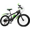 JINPRDAMZ Bicicletta da 20 Pollici per Bambini e Studenti - Mountain Bike a 6 Marce Verde per Ragazzi e Ragazze - MTB