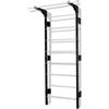 Potenza Spalliera Svedese in Acciaio con Barra per Trazioni - Scala da Ginnastica 230x81 cm per Casa e Palestra, Portata 250 kg, Home Gym Multifunzione (Nero - con Barra)