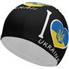 Melbrakin Cuffia da nuoto con bandiera ucraina I Love Ukrainians per donne e uomini, impermeabile, per adulti, per capelli lunghi e corti.
