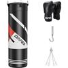 Dripex Sacco da Boxe per Adulti Appeso, con Guanti da 12 oz, Non Riempito, con Catena Pivotante a 360° in Acciaio, per MMA, Kickboxing, Muay Thai, Karate