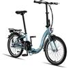 PACTO SEVEN Bici Pieghevole - Bicicletta Pieghevole Olandese - 27 cm Telaio in Alluminio - 20 Pollici Ruote in Alluminio - 3 Ingranaggi NEXUS - V-Freni - Facile da Piegare - Blu (Blu)