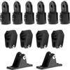perfk Set di ferramenta per Montaggio Superiore, 4 Guide per Ganasce per Barche, raccordi per tendalino Esterno in Nylon, 12 Cerniere per Ponte a 6, Style B