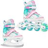 RAVEN 2in1 Pattini da ghiaccio Pattini in linea per bambini ragazze regolabili (Lia Pink, 27-30 (16,5cm-18,5cm))