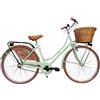 Cicli Tessari - bicicletta donna da città bici da passeggio classica stile retro' vintage olandese 26 colore panna cesto anteriore in vimini