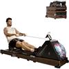 KINGSMITH Vogatore per Palestra Domestica, Impermeabile, con Regolazione a 6 Livelli, Vogatore Pieghevole Triplo, Portata 150 kg con Monitor LED, Compatibile con APP, Noce