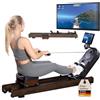 Skandika Vogatore in legno per uso domestico Rovek - Resistenza magnetica con 32 livelli | Sistema con massa volanica da 6 kg - Compatibile con l'app Kinomap - Fino a 195 cm (marrone chiaro)