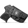 PoLe.Craft Ruger LCP 380 Fondine, Carbon Fiber Kydex Fondine IWB For Ruger LCP 380 Nascosta Il Trasporto - Cintura Interna Nascosta Il Trasporto Holster LCP 380 Auto Pistol Case Pouch (Weave Black, Left Hand)