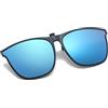 Voolga Clip Occhiali da Sole Polarizzati, Leggero Rettangolari Occhiali da Sole Ciclismo Sportivi, Anti-UV400 Flip up Occhiali da Sole per Esterno e Guida (Blu)