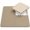 EYEPOWER 4 Tappetini Puzzle per Sport ciascuno 63x63cm incl Cornice Tappeto Estensibile Eva 20mm di Spessore Double-Face Marrone Beige